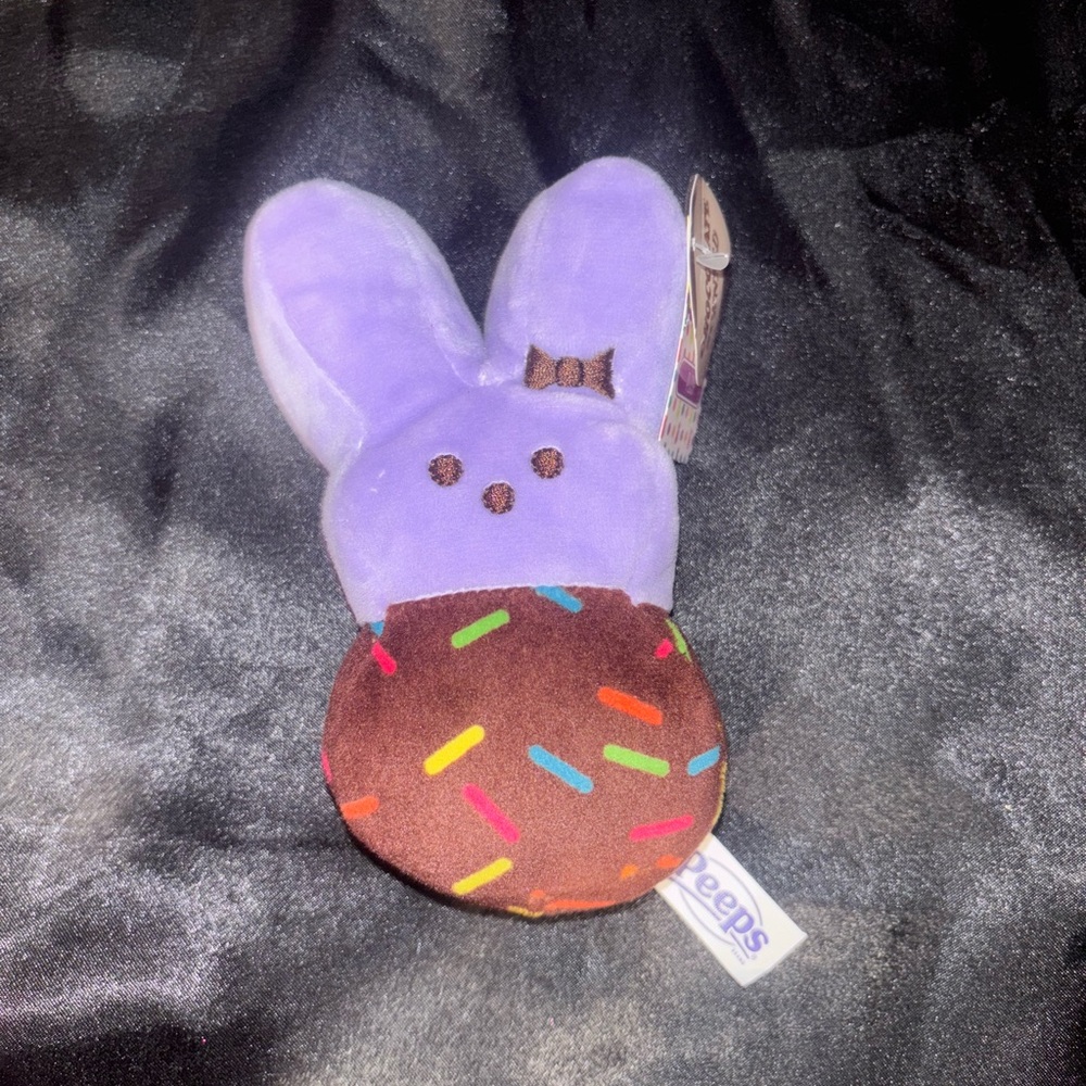 Plush PEEPS bunny Toy - Purple and Brown chocolate scented limited run.